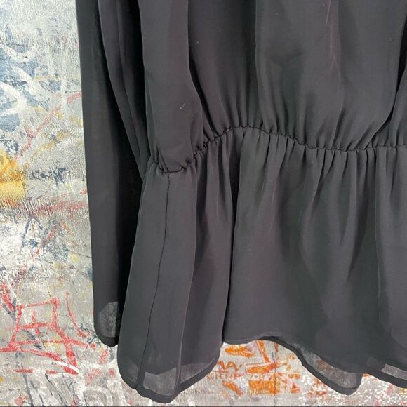 Marciano Guess Black Peplum blouse Cutout Sleeves Top - Picture 4 of 7